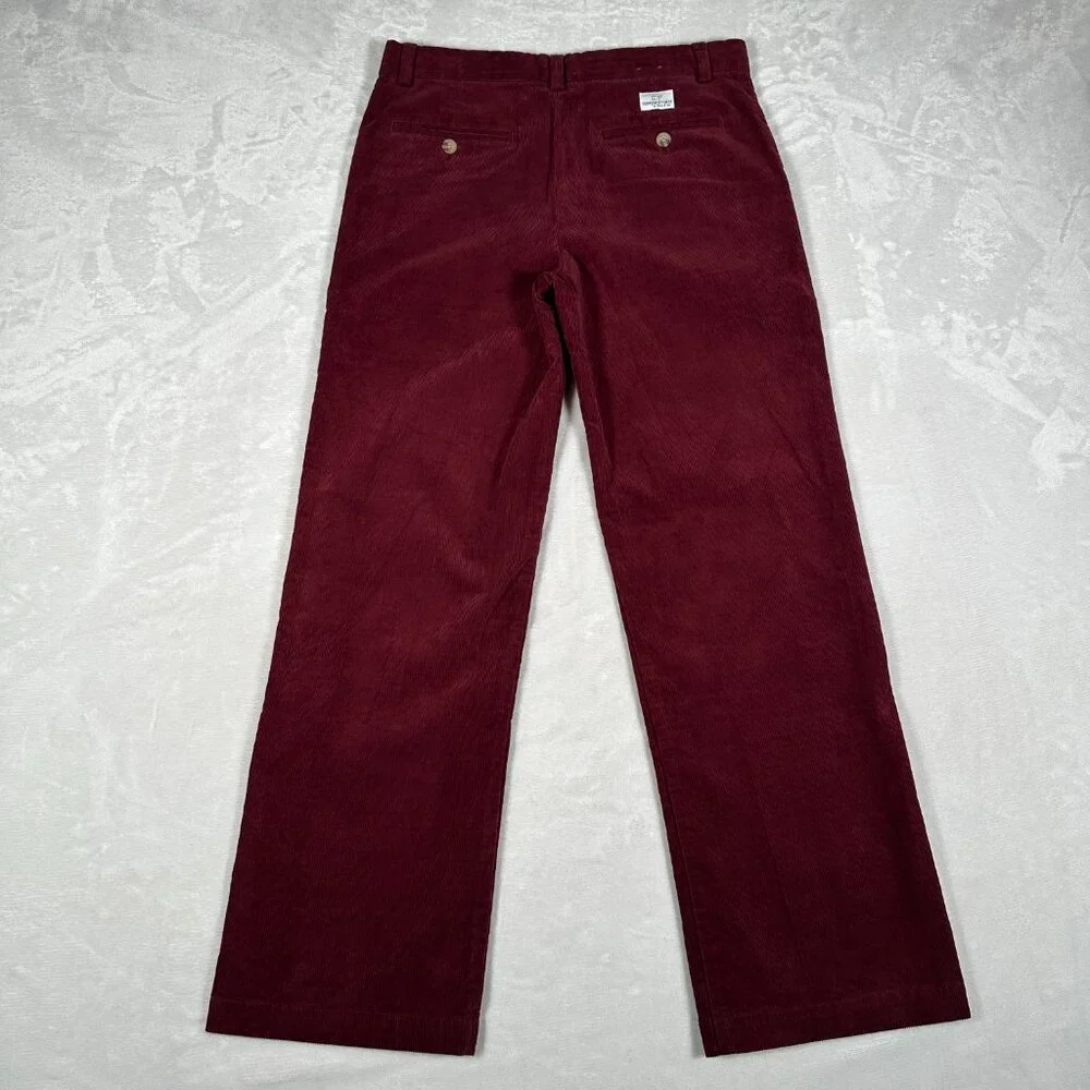 Vineyard Vines Pants Boys Size 18 Burgundy Corduroy Straight Legs Cotton Blend - Picture 11 of 12